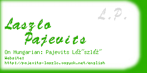 laszlo pajevits business card